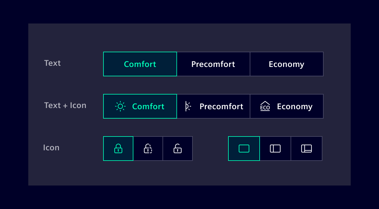 Segmented Buttons Variations