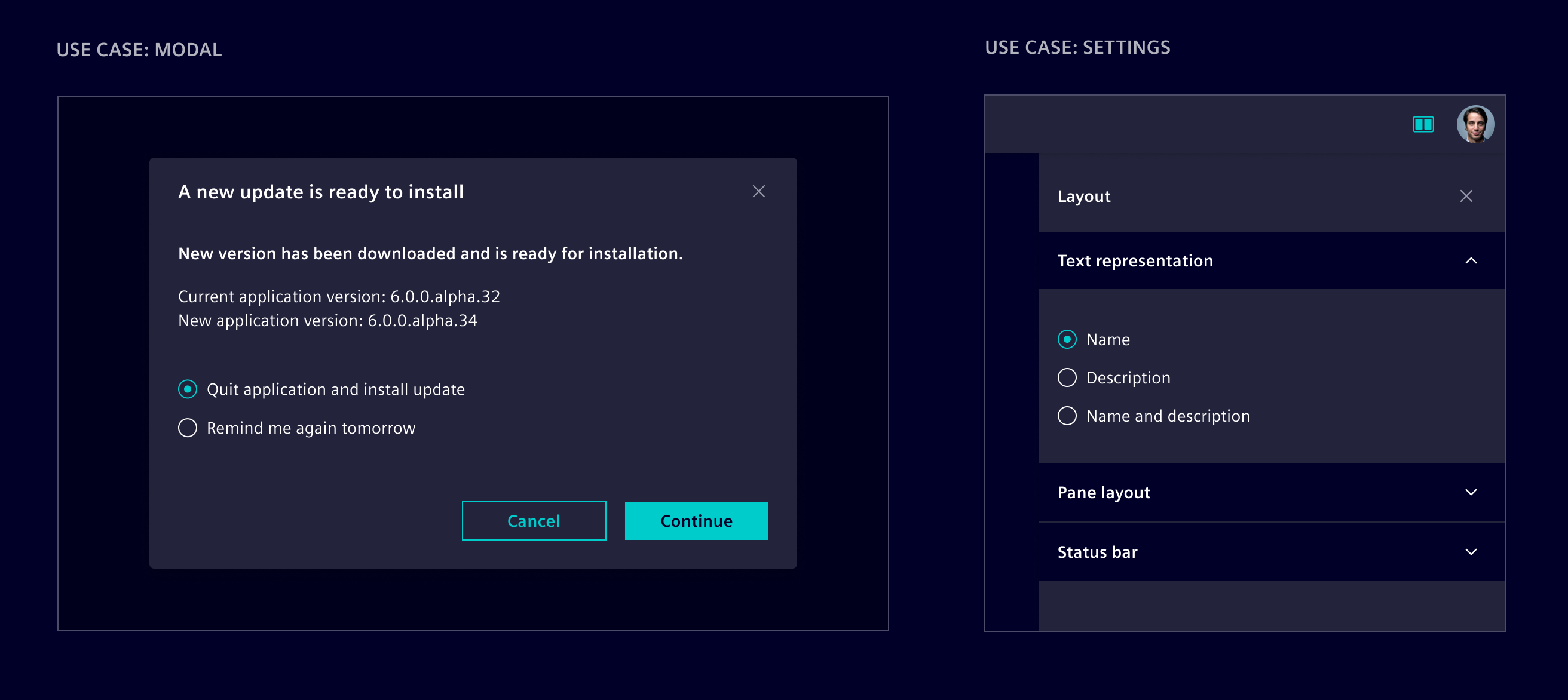 Radio button use case