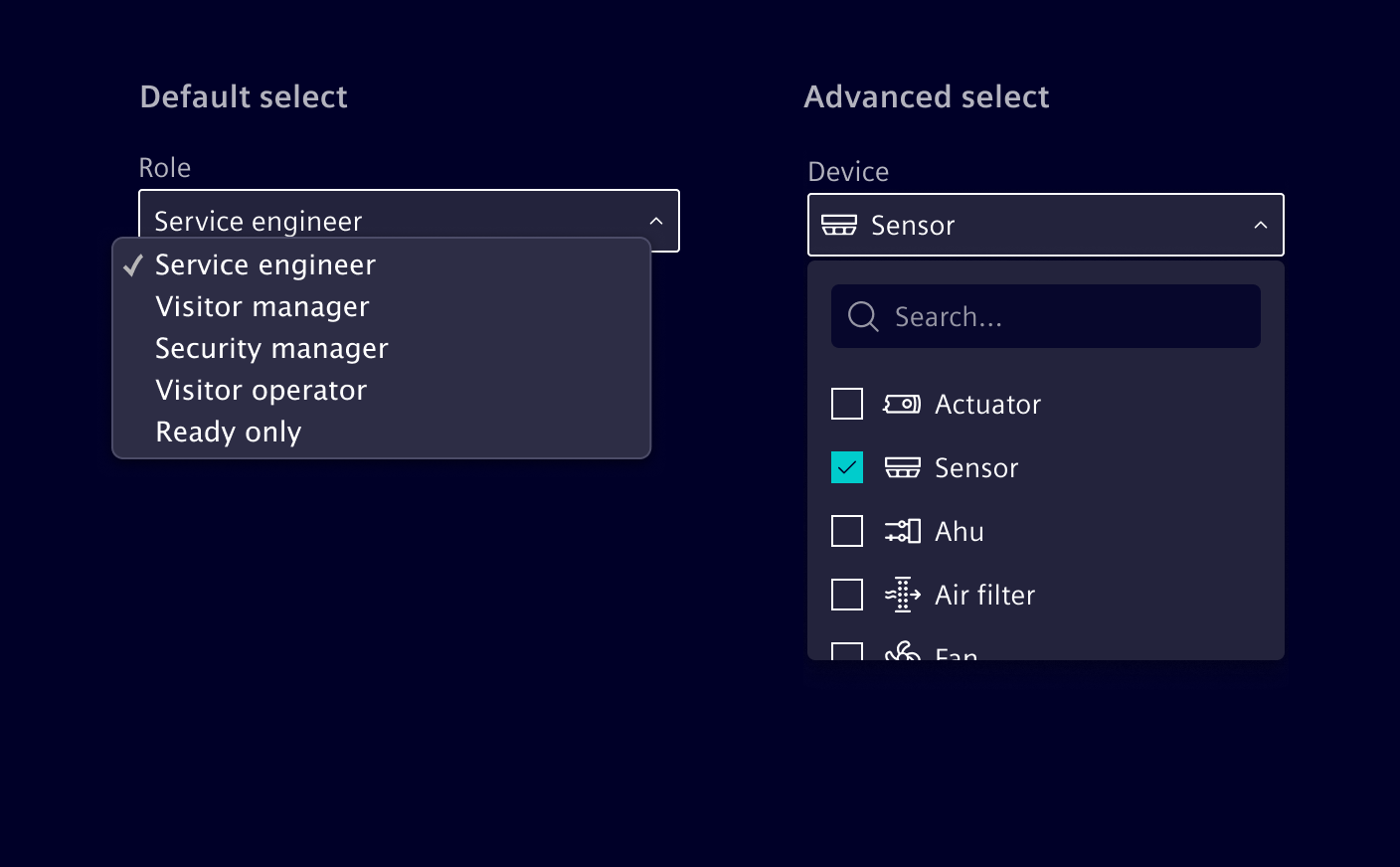 Select input field