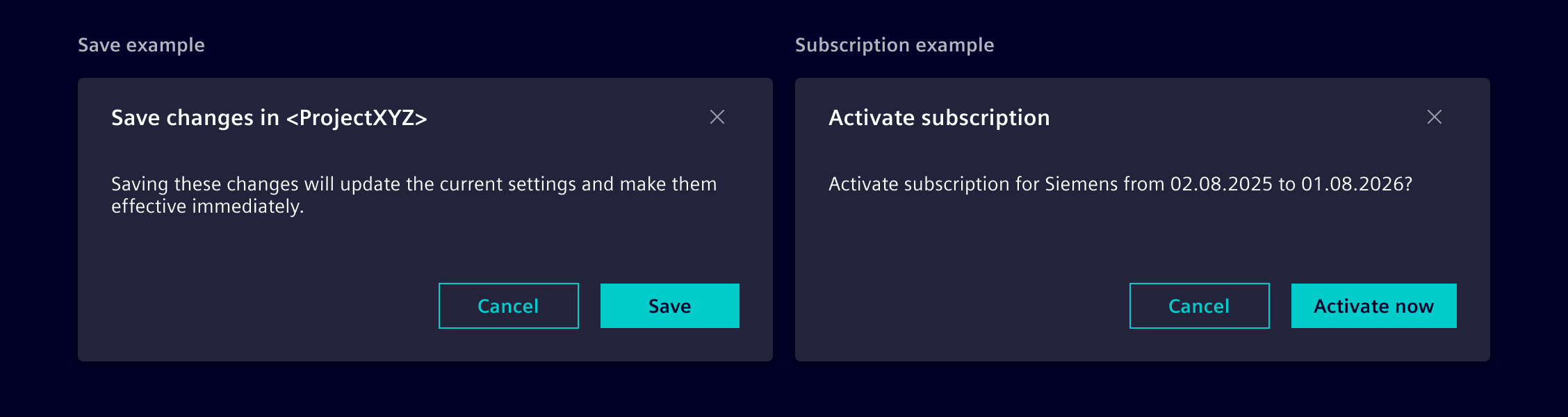 Confirmation modal