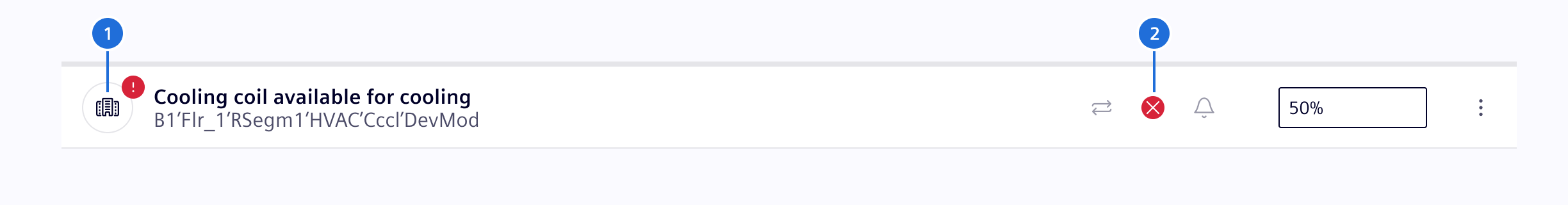 Status indication with icons
