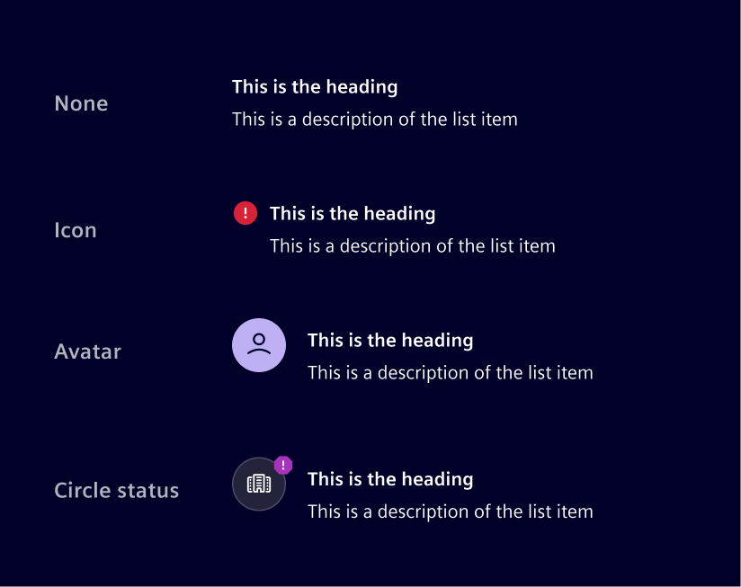 List item indicator