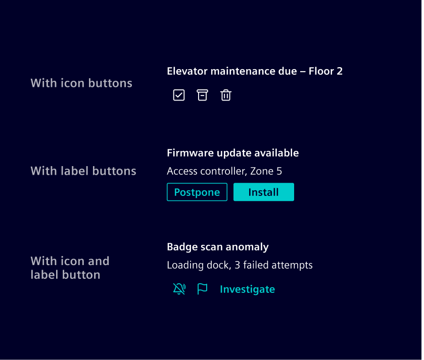 List item quick actions