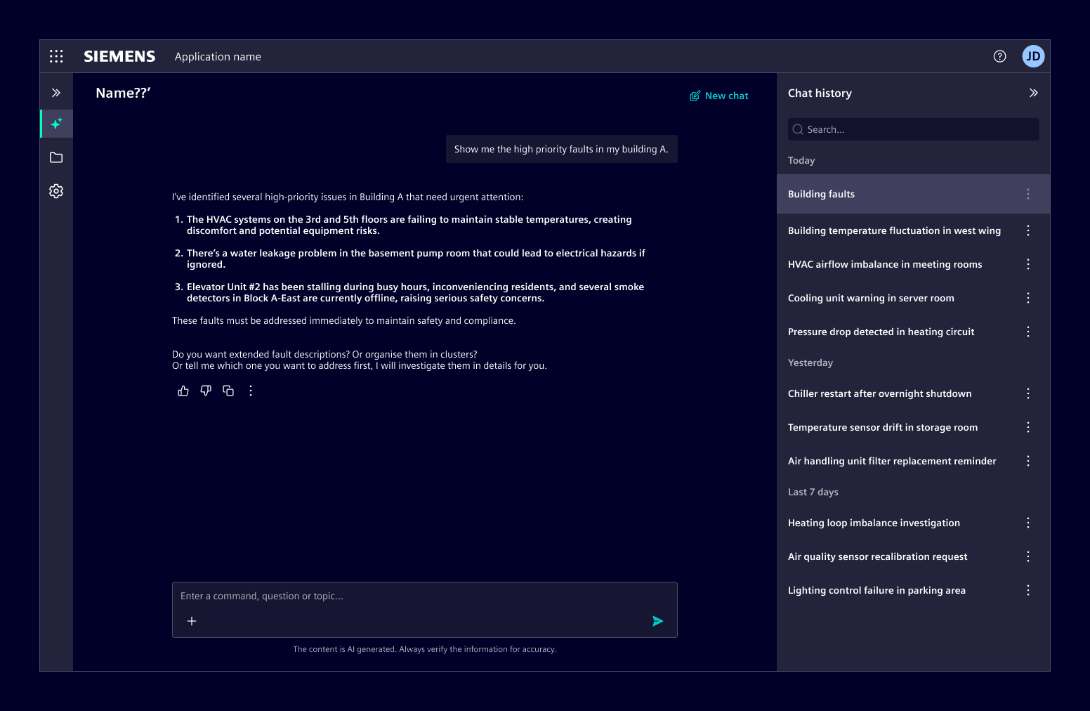 Chat history