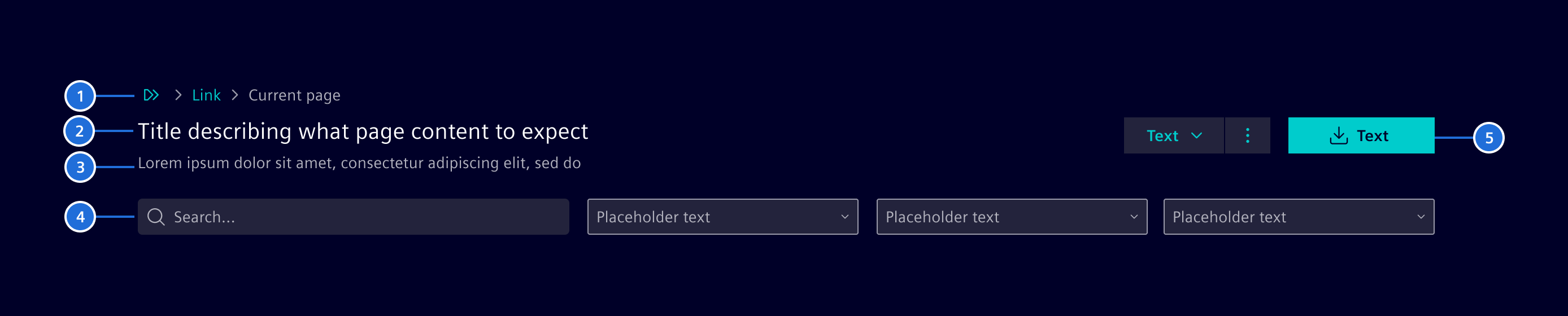 Page header elements