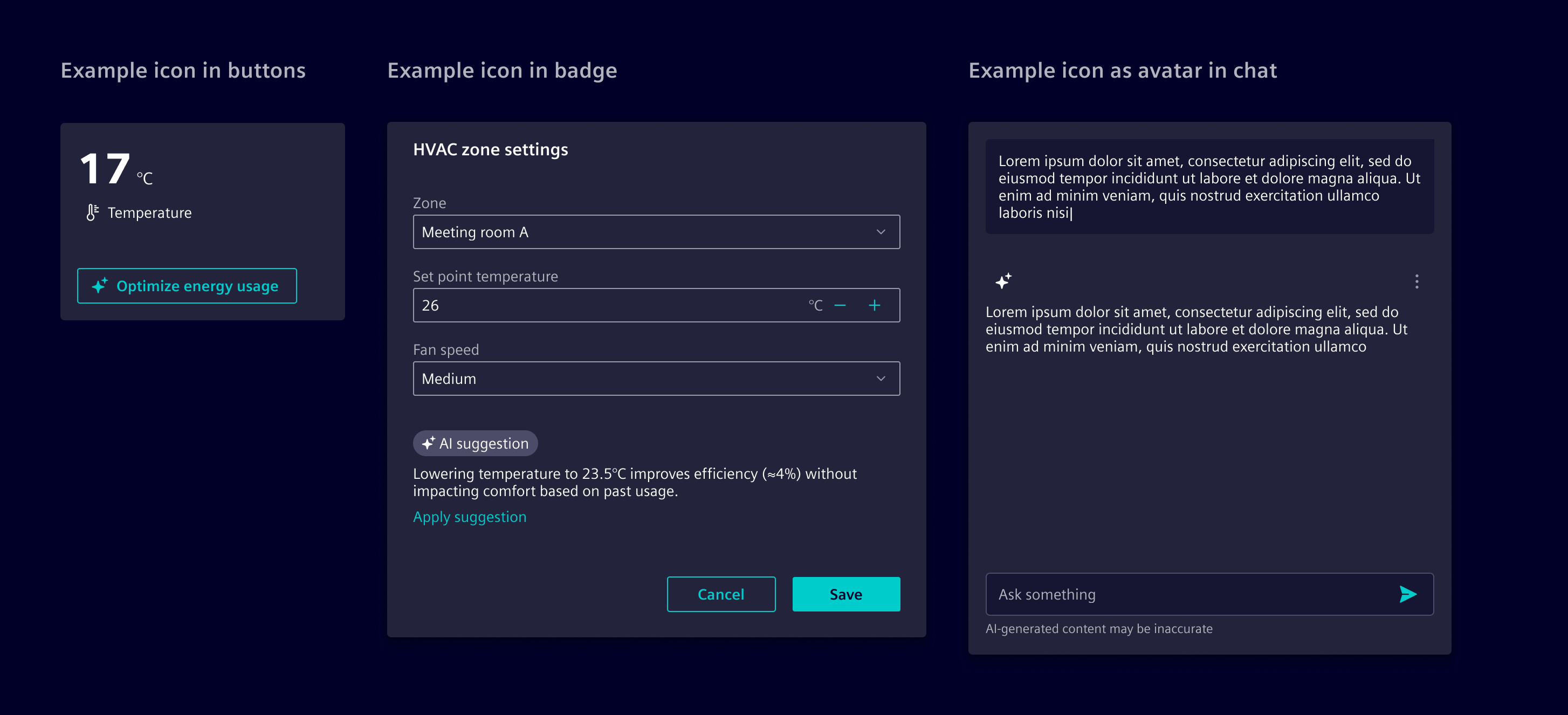AI icon usage examples